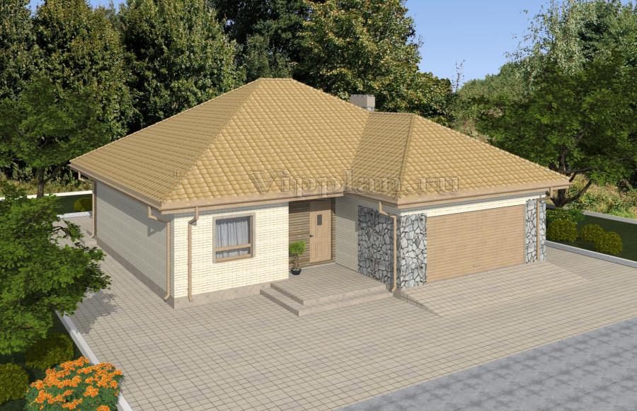Проект индивидуального одноэтажного жилого дома