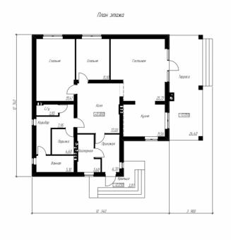 Проект одноэтажного дома с просторной террасой